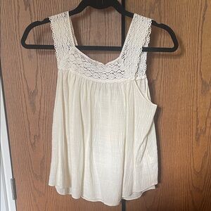 Madewell Cream Crochet Yoke Camisole